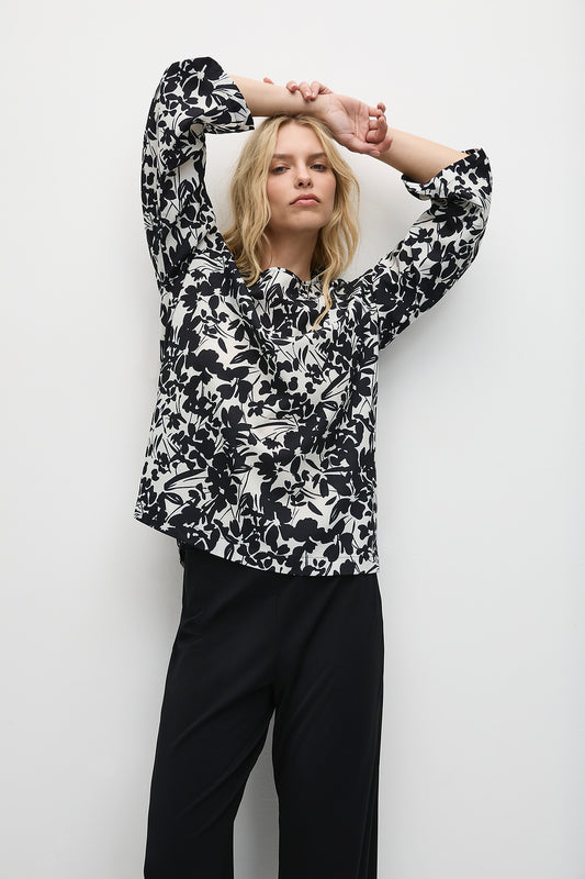 Mela Purdie LS Slice Neck Plaza - Tuberose Print Charmeuse
