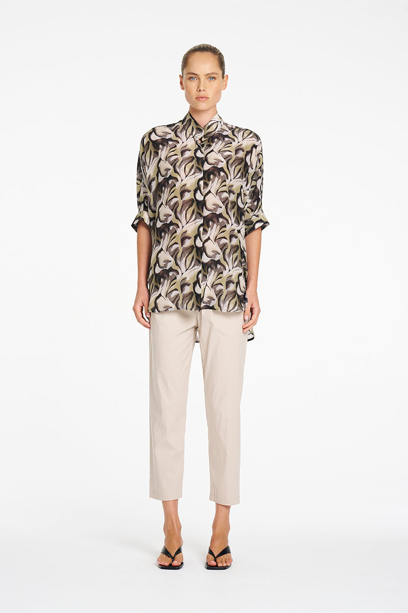 Mela Purdie Villa Overshirt - Bayleaf Print Silk
