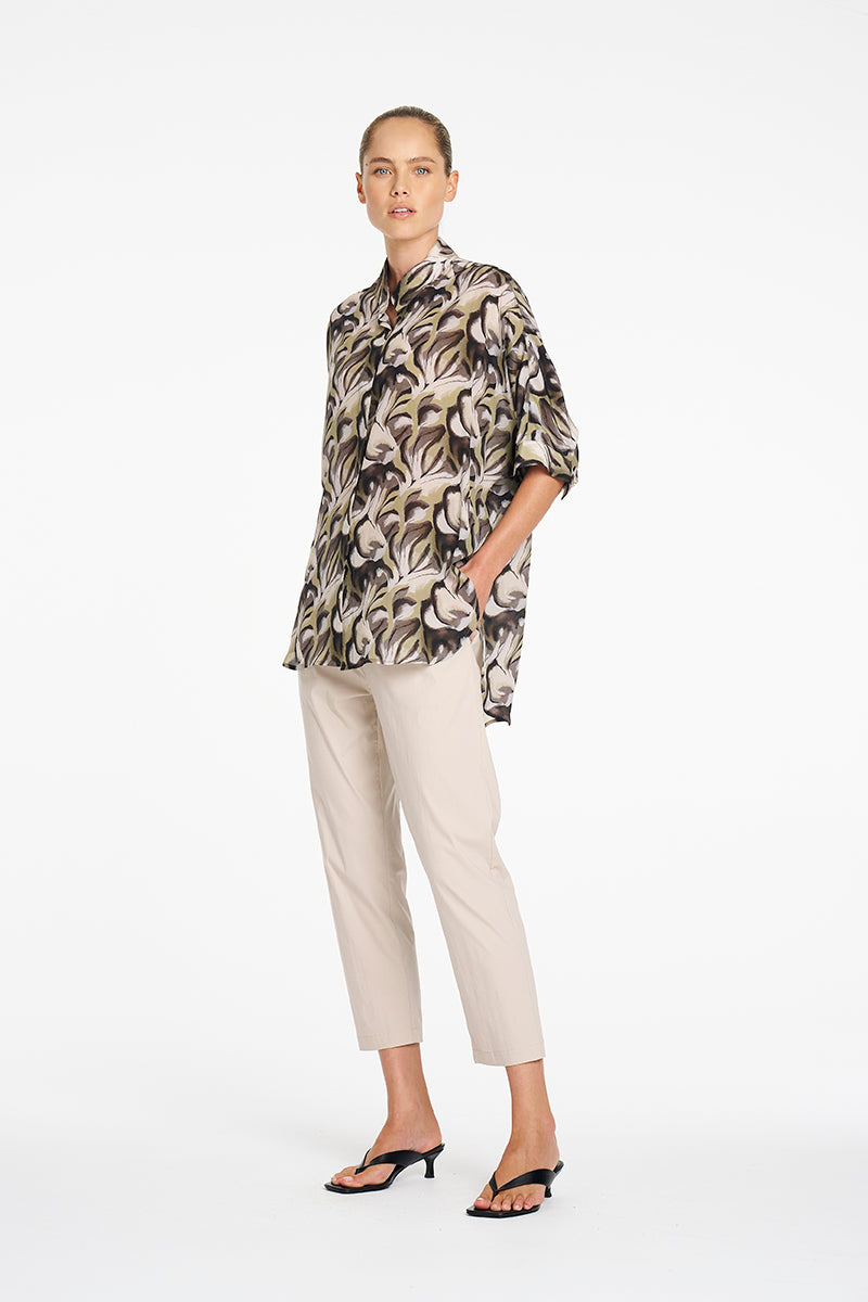 Mela Purdie Villa Overshirt - Bayleaf Print Silk
