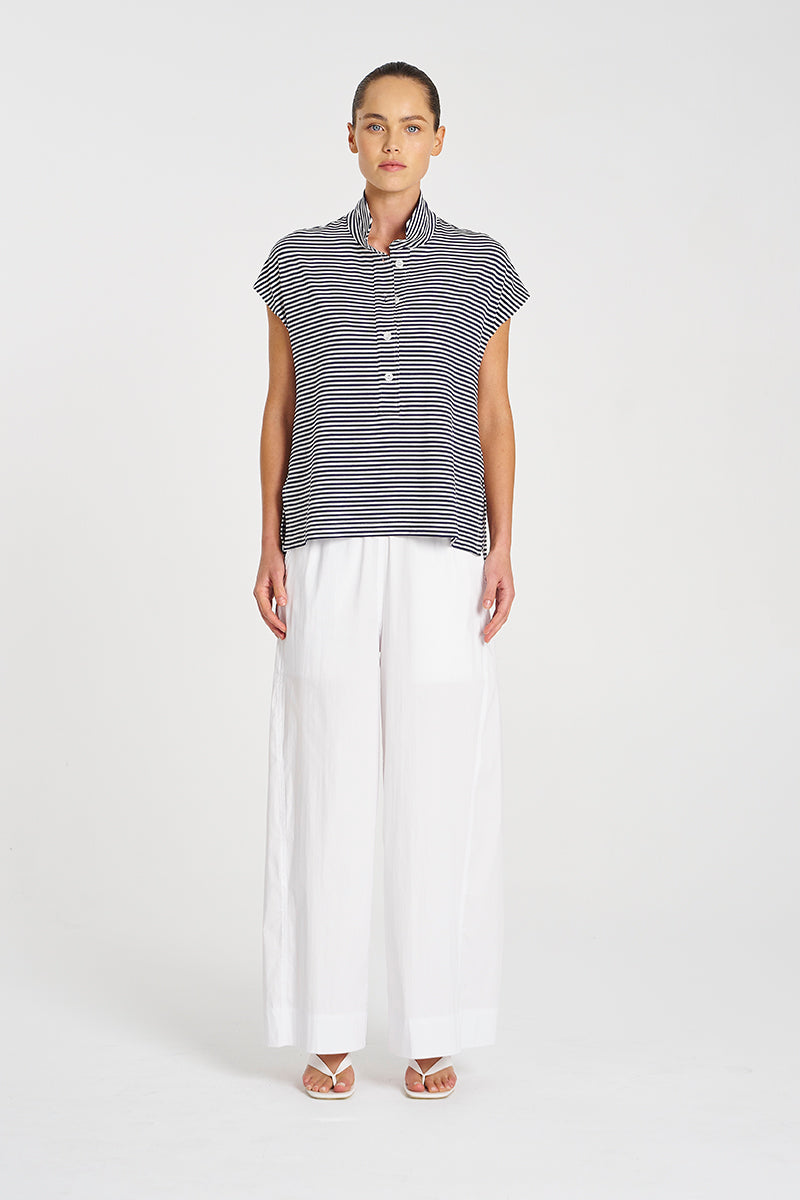Mela Purdie Henley Tank - Yacht Stripe Jersey