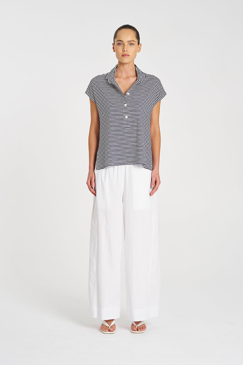 Mela Purdie Henley Tank - Yacht Stripe Jersey
