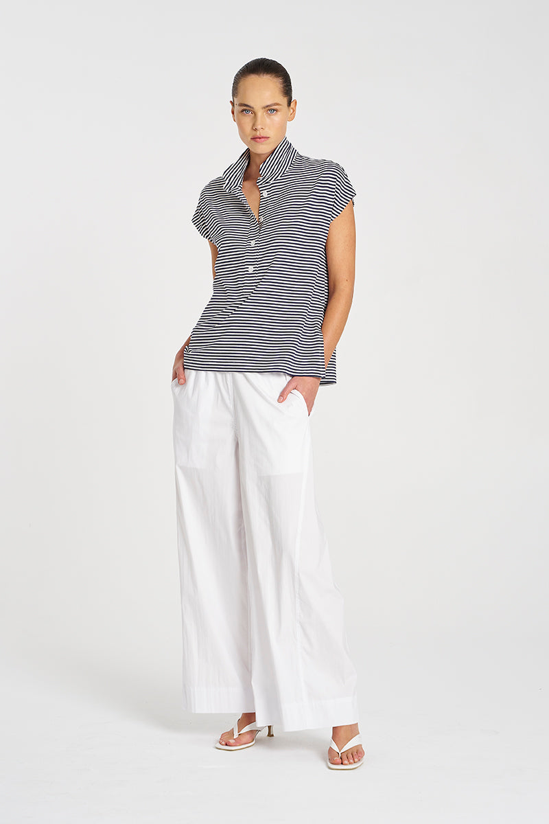 Mela Purdie Henley Tank - Yacht Stripe Jersey