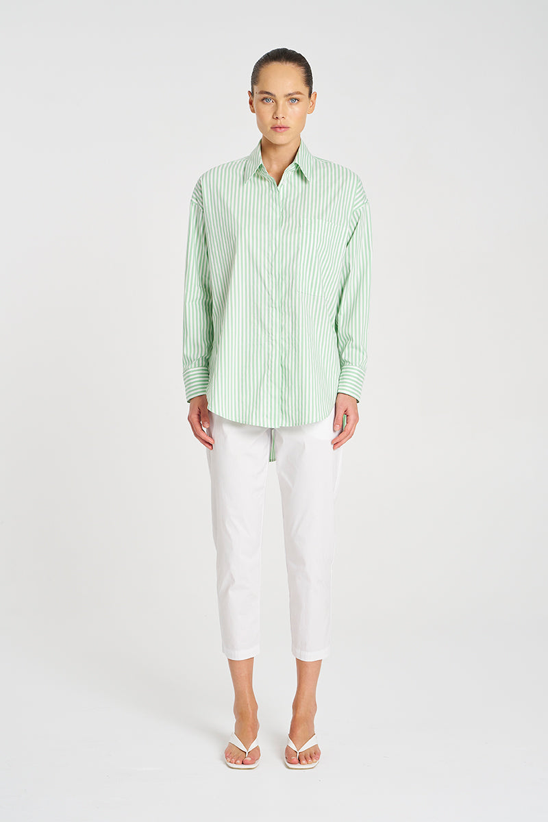 Mela Purdie Relaxed Pocket Shirt - Stripe Microprene