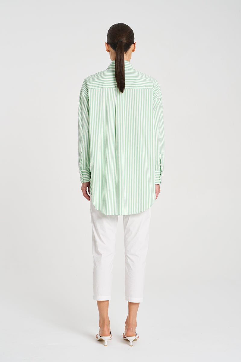 Mela Purdie Relaxed Pocket Shirt - Stripe Microprene