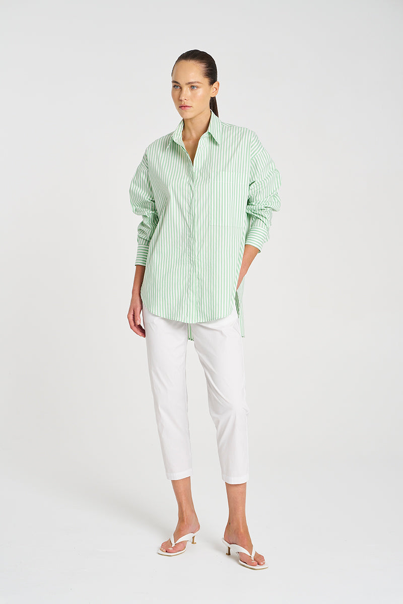 Mela Purdie Relaxed Pocket Shirt - Stripe Microprene