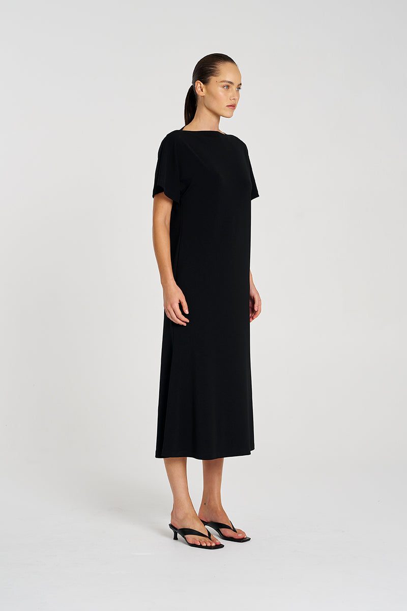 Mela Purdie Slash Neck Dress - Powder Knit