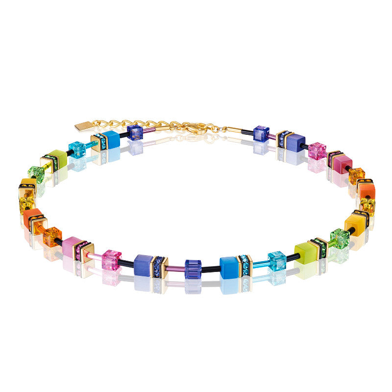 COEUR DE LION Geo Cube Fresh Rainbow Necklace 2838/10-1573