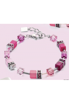 COEUR DE LION Geo Cube Viva Magenta Bracelet 2838/30-0422