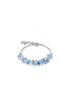COEUR DE LION Geo Cube Turquoise, Blue Crystal & Rose Gold Bracelet 4938/30-0720