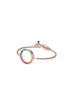 COEUR DE LION Swarovski Multi Coloured Circle Pendant Bracelet 4957/30-1500