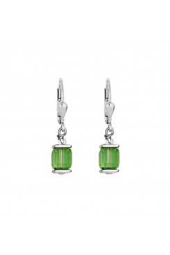 COEUR DE LION Cube Drop Earrings with Swarovski Crystals Green 0094/20-0523