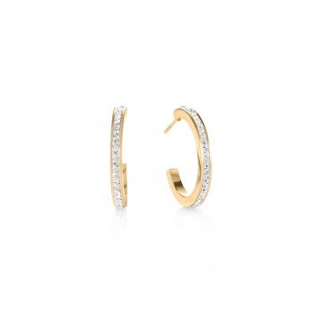 COEUR DE LION Hoop Gold & Crystal Pavé Earrings 0139/21-1816