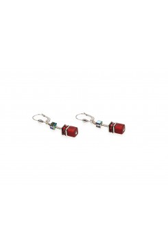 COEUR DE LION Geo Cube Red Earrings 4014/20-0312