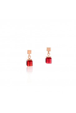 COEUR DE LION Geo Cube Soft Pinks & Red Earrings 4996/21-0300