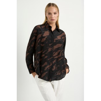 Mela Purdie Soft Shirt - Shadow Print Silk