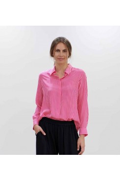 Mela Purdie Soft Shirt - Sugar Stripe Silk - Sale 